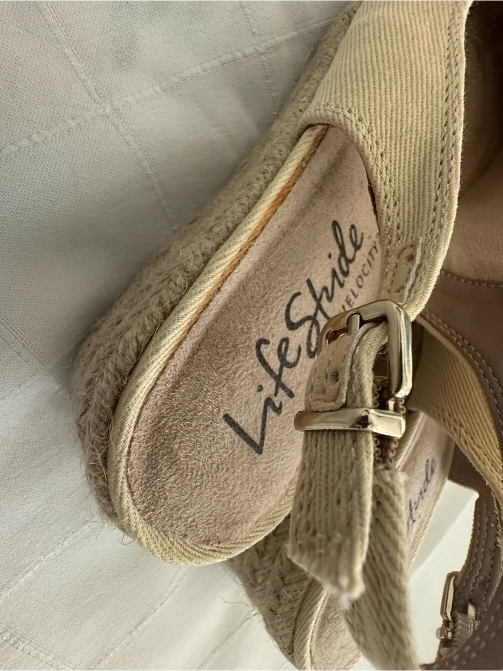 Life Stride Pale Yellow Slingback Espadrilles with Bow!